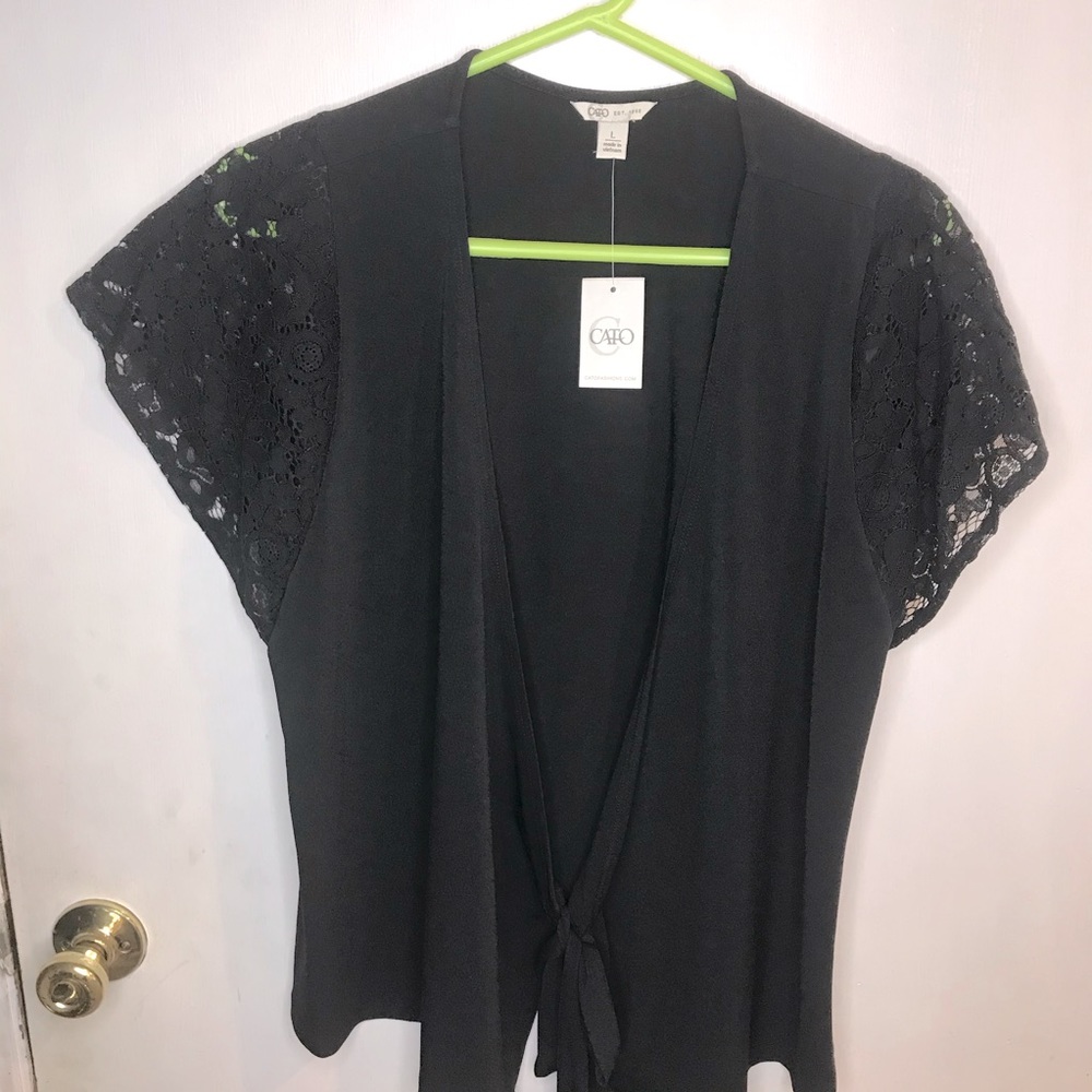Cato black wrap top size Medium